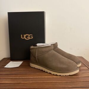 UGG Classic Ultra Mini Booties Hickory Men Size 8 Women Size 9